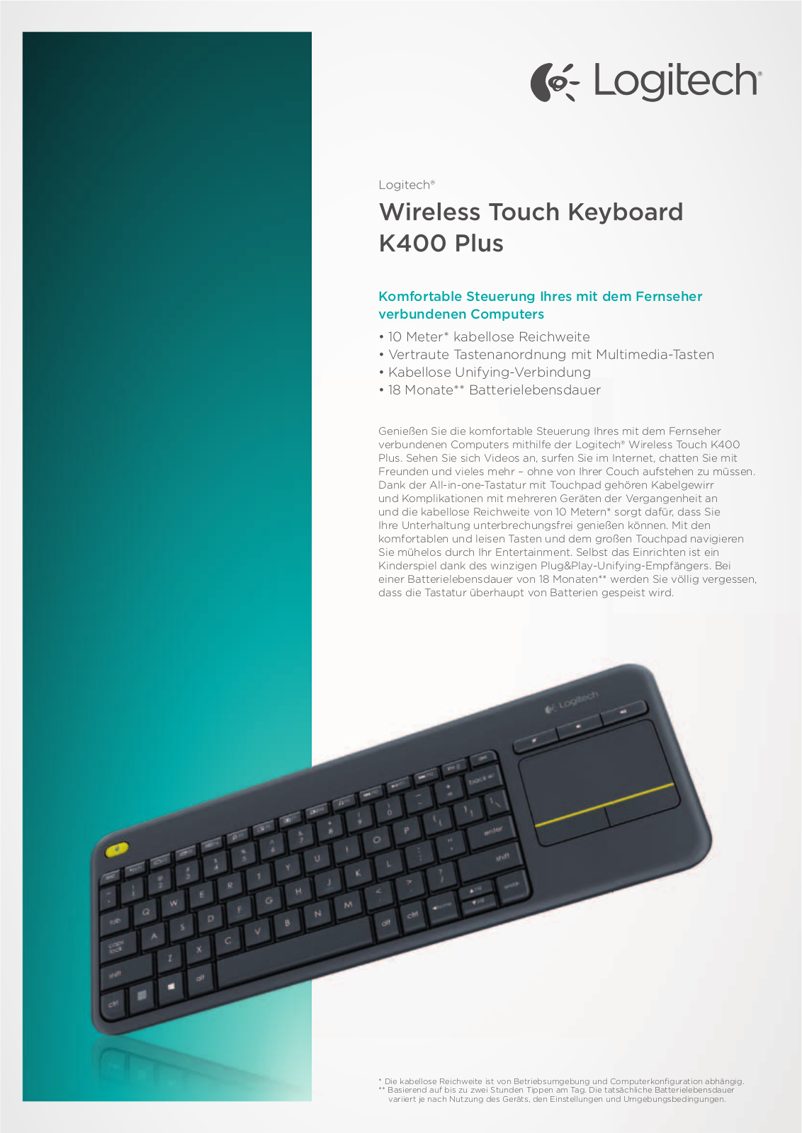 Logitech K400 User Manual