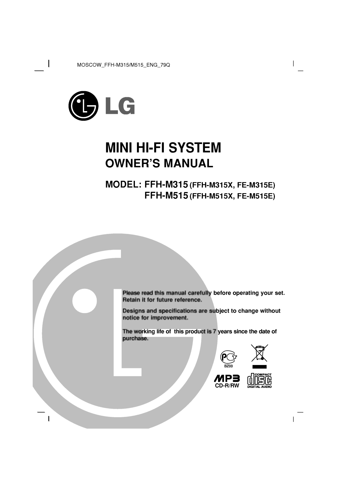 LG FFH-M515X User guide