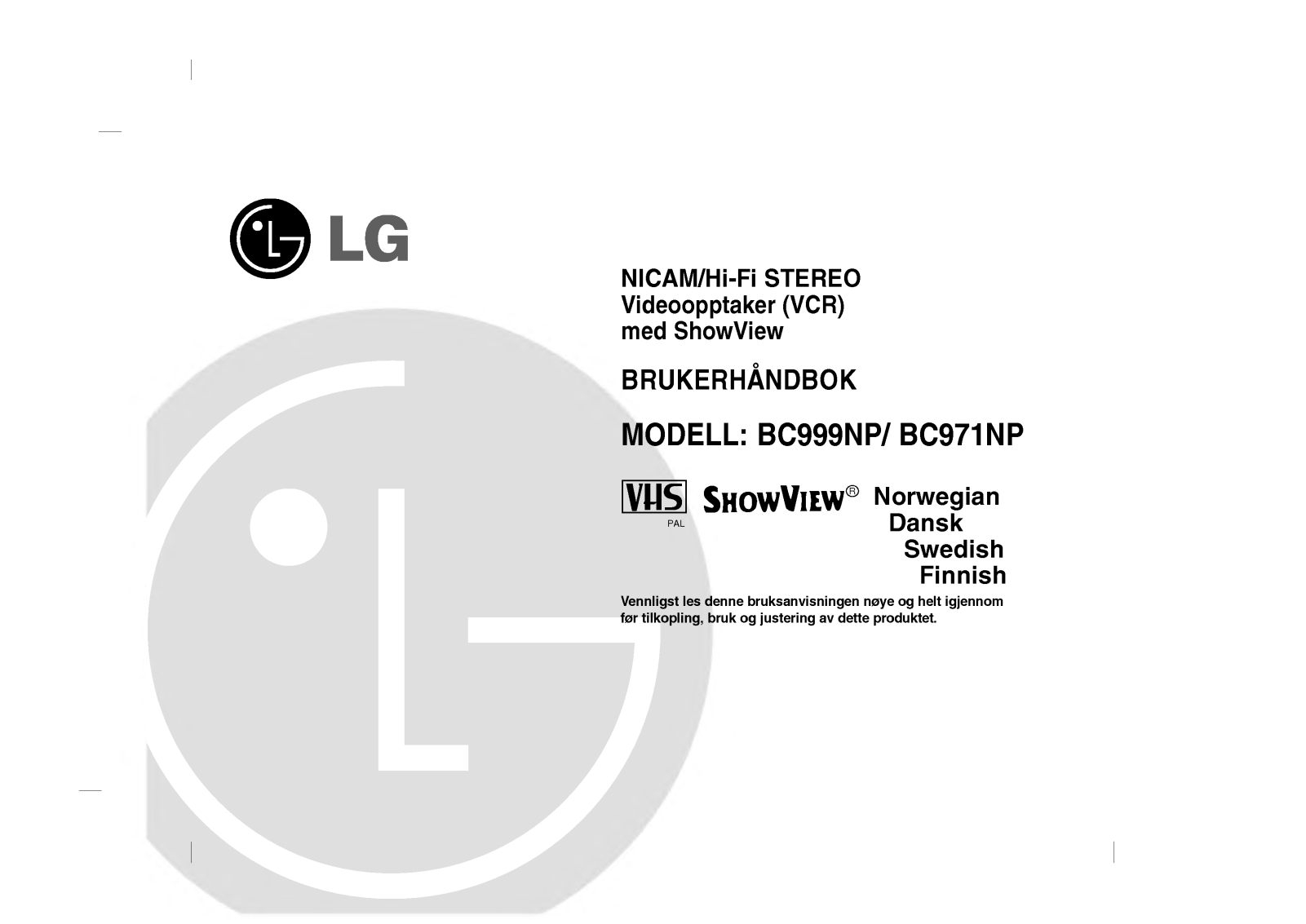 Lg BC971NP, BC999NP User Manual