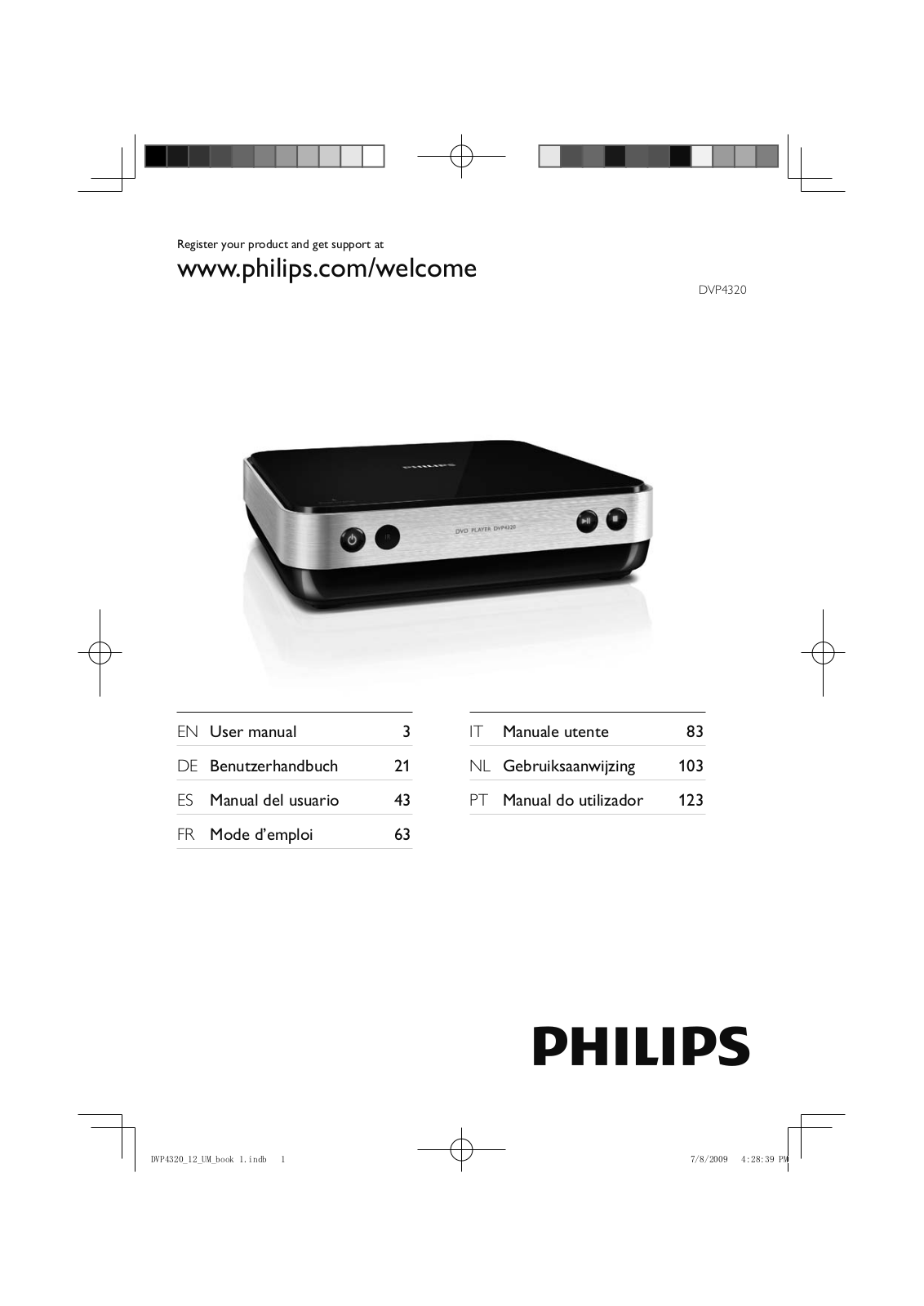 Philips DVP4320BL 51, DVP4320BU 12 User Manual