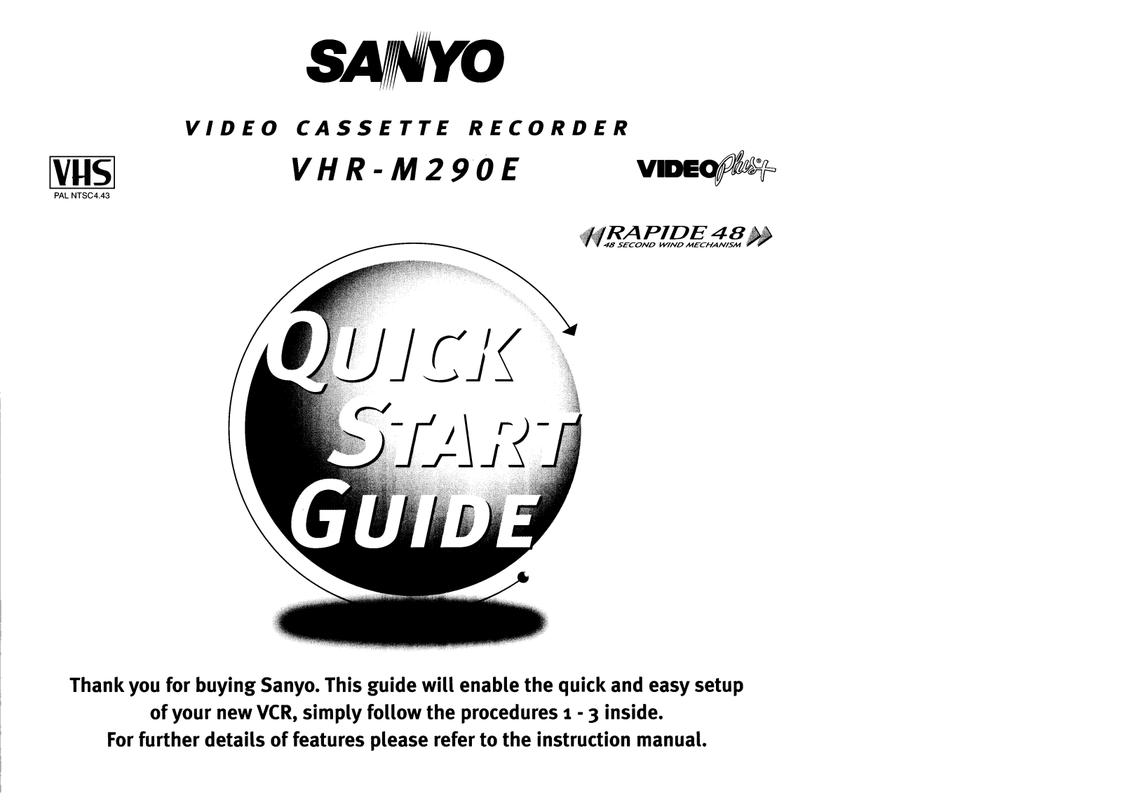 Sanyo VHR-M290E Instruction Manual