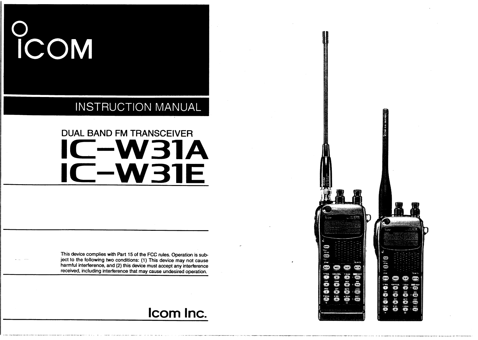 Icom IC-W31A-E User Manual