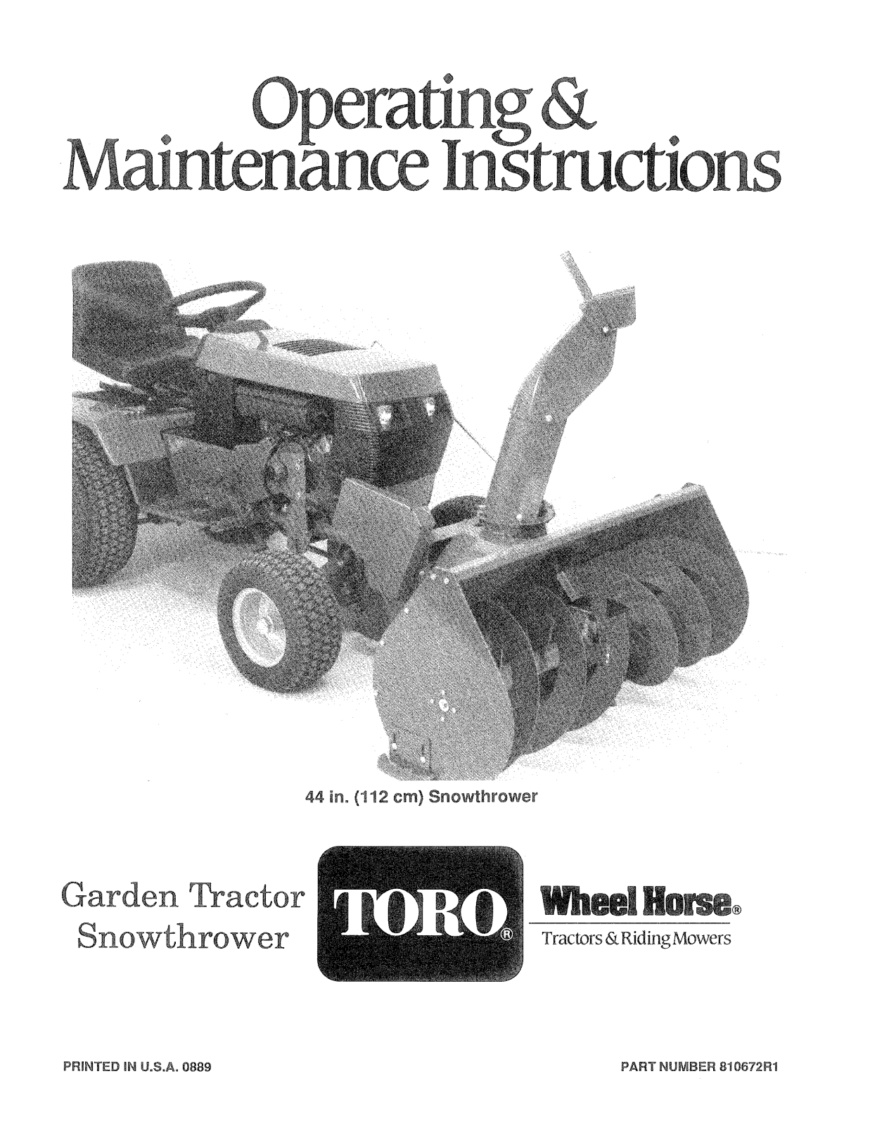 Toro 06-44SC01 Operator's Manual