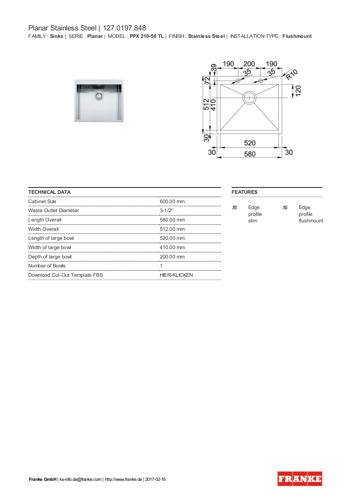 Franke 127.0197.848 Service Manual