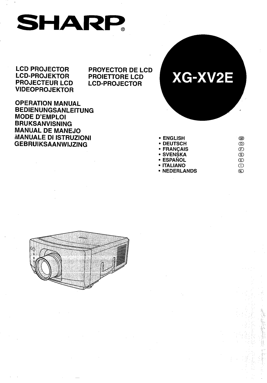 Sharp XG-XV2E Operating Manual