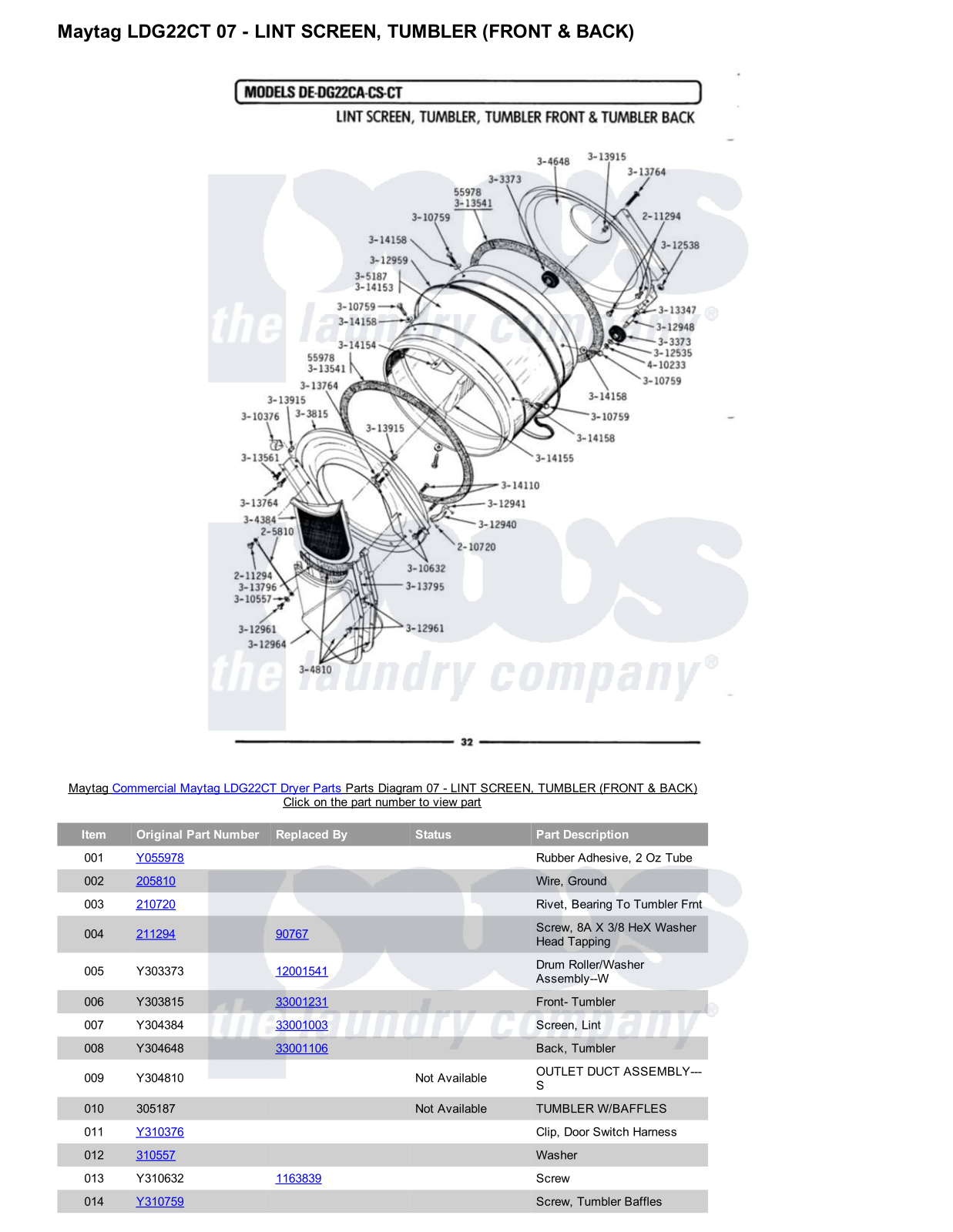 Maytag LDG22CT Parts Diagram