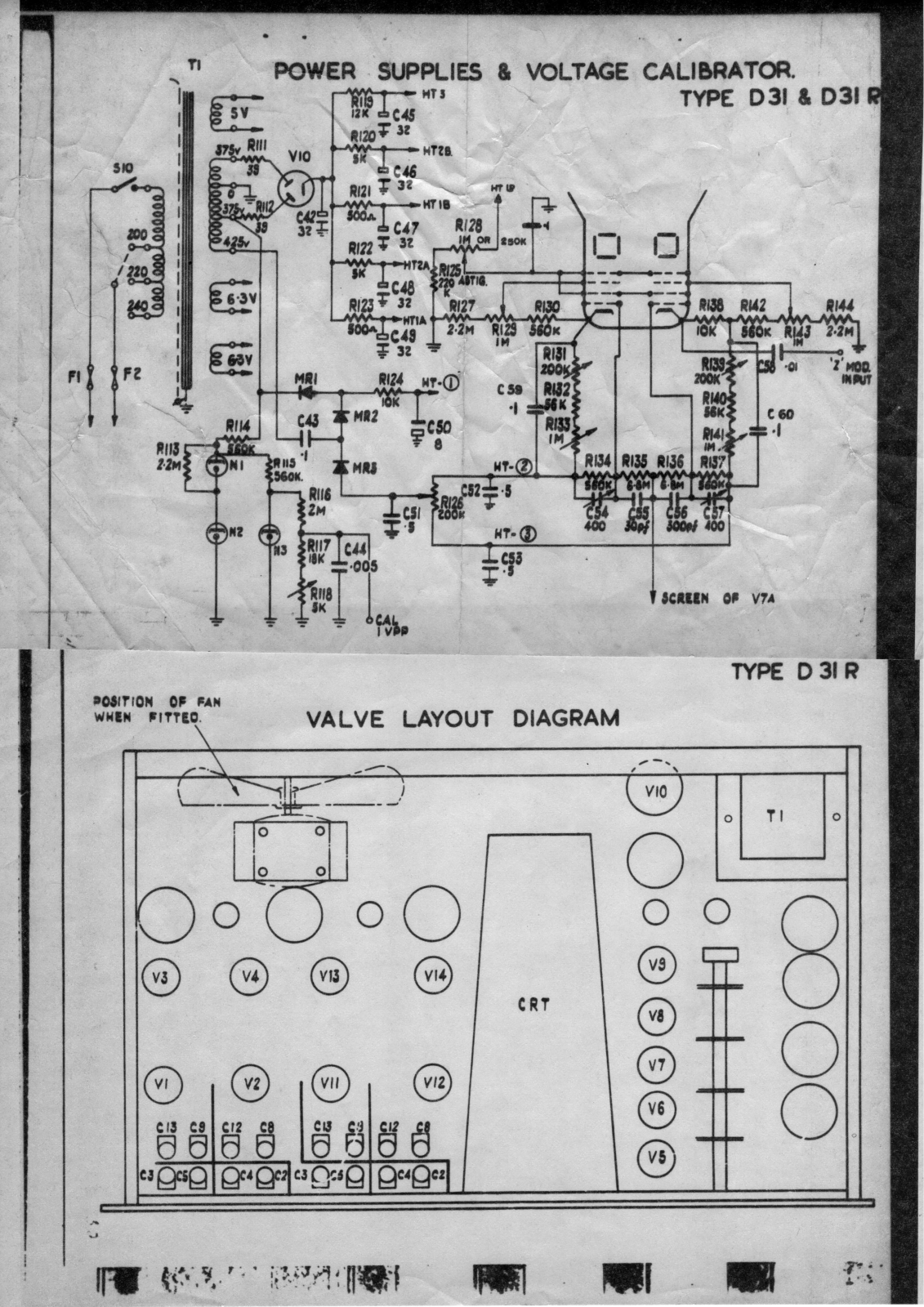 Telequipment d31, d31r schematic