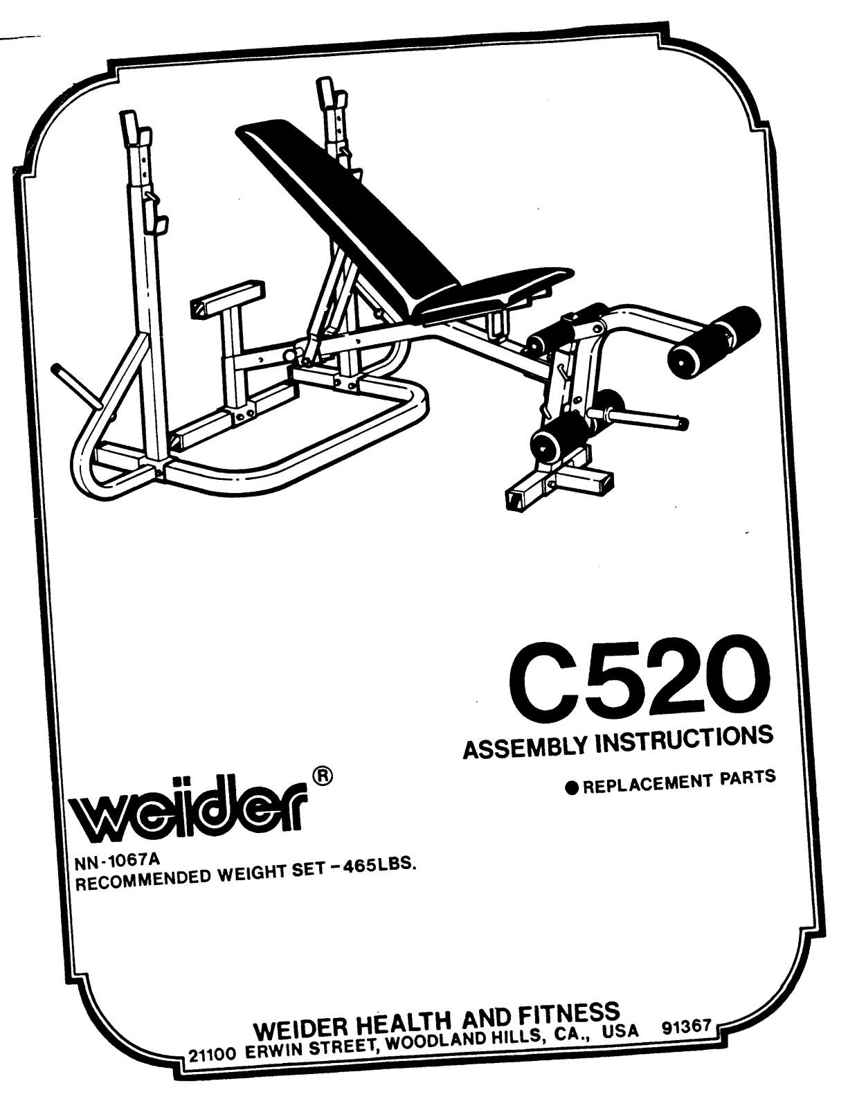 Weider C520 Owner's Manual