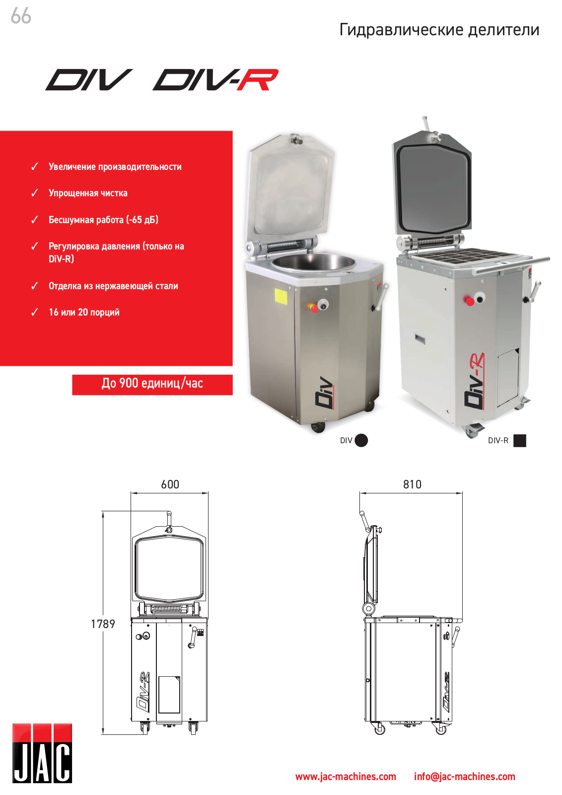 Jac DIV 16, DIV 20, DIV-R 16, DIV-R 20 Datasheet