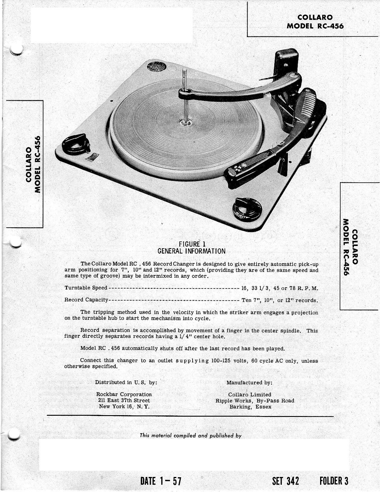 Collaro RC-456 Service Manual