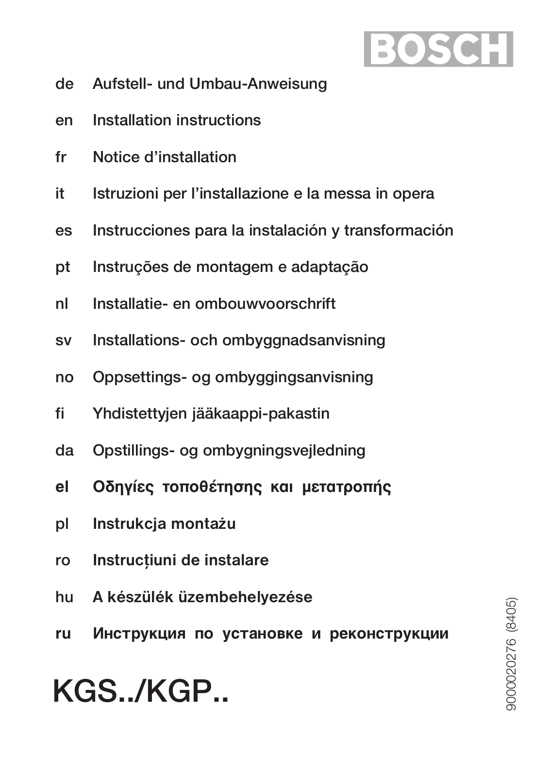 Bosch KGM39W60, KGM39H60, KGM39T60 User Manual