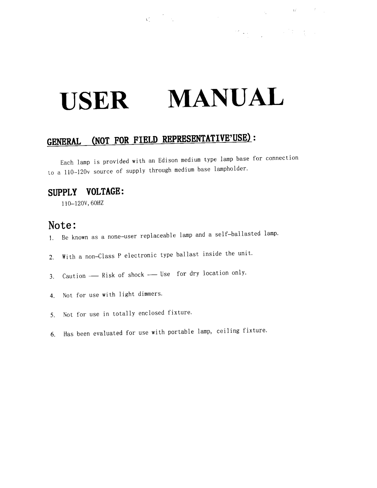 Neonlite Electronic and Lighting LC61527 User Manual