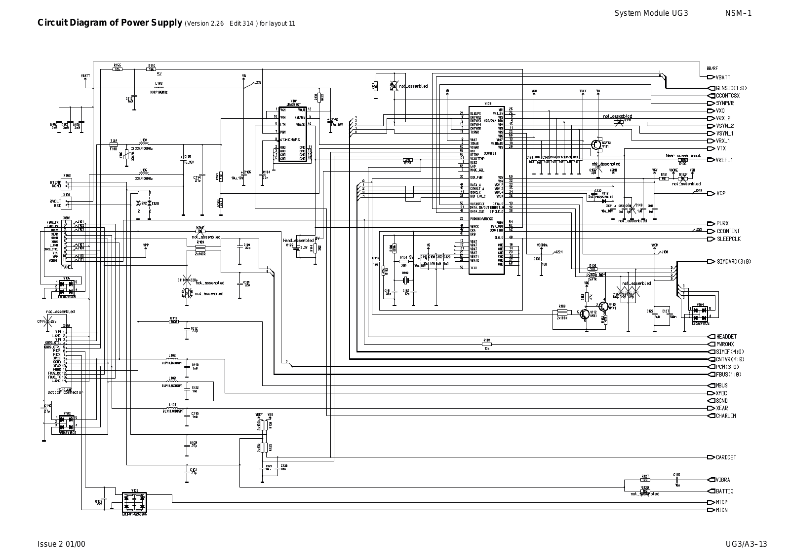 Nokia 6150 Block Diagram of Baseband System Module UG3 A32