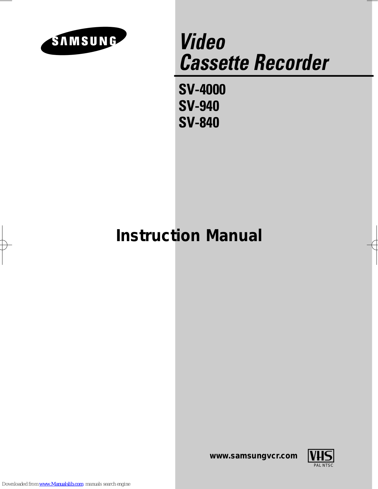 Samsung SV-940, SV-840 Instruction Manual