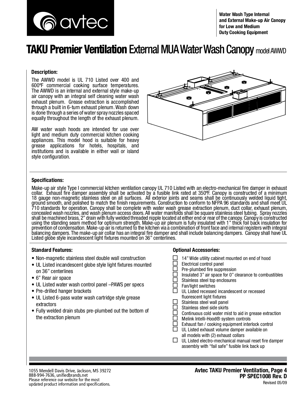 Avtec AWWD User Manual