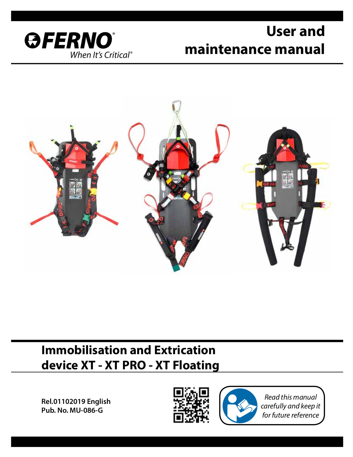 Ferno XT, XT PRO, XT Floating User And Maintenance Manual