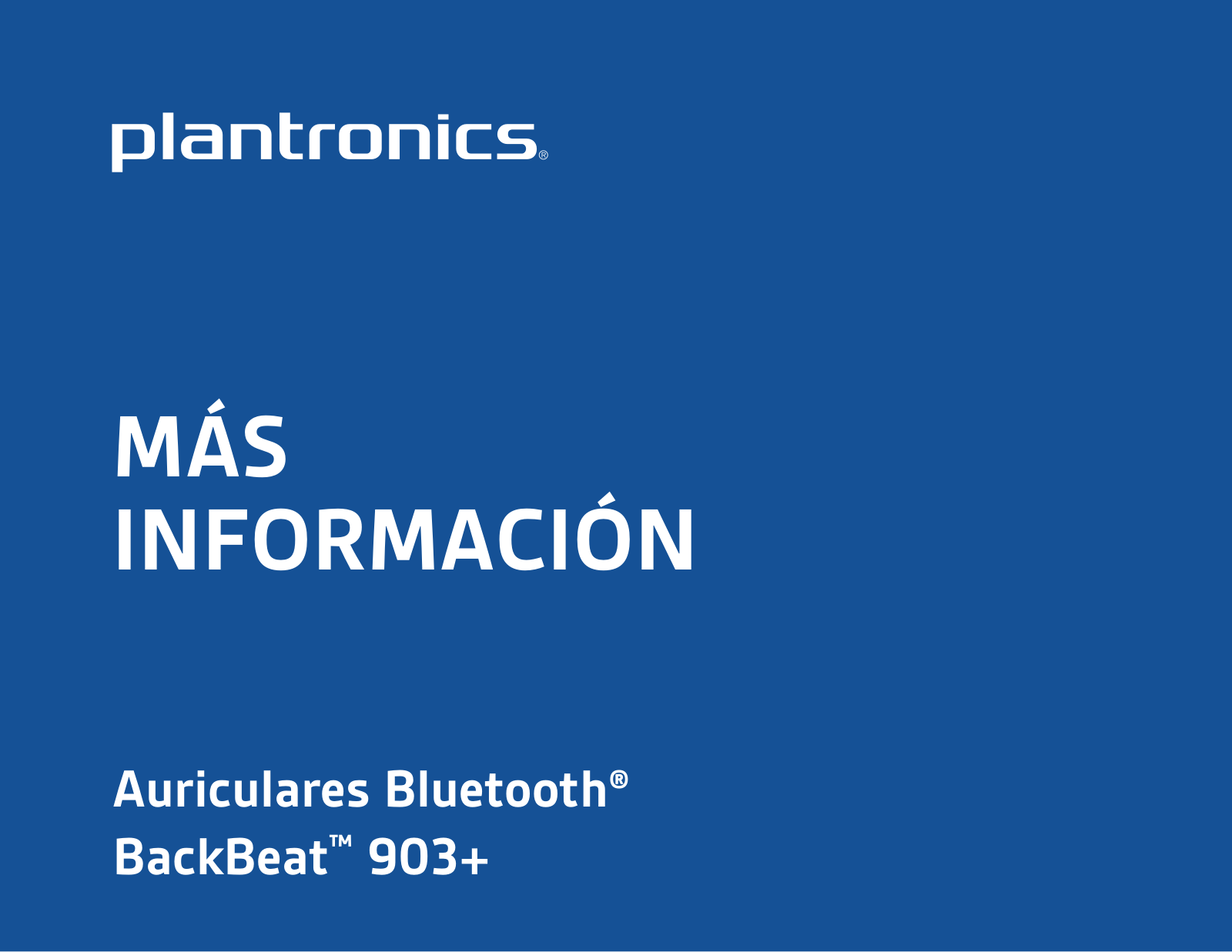 Plantronics BACKBEAT 903 User Manual