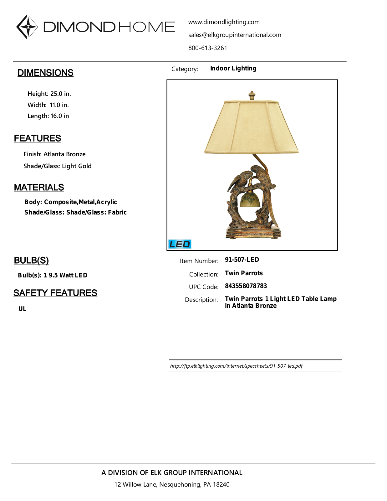 ELK Home 91507LED User Manual