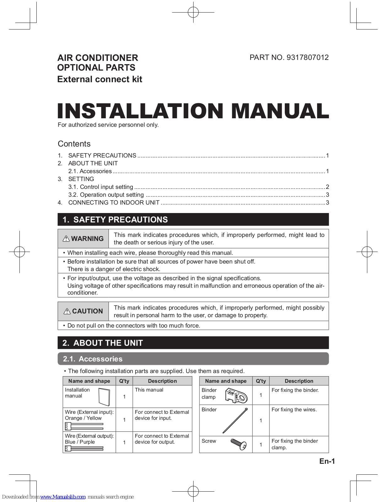 Fujitsu UTY-XWZX Installation Manual