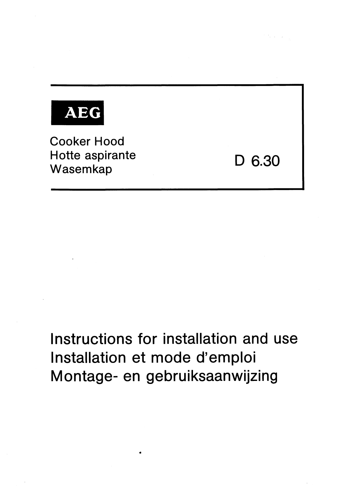 AEG D6.30 User Manual