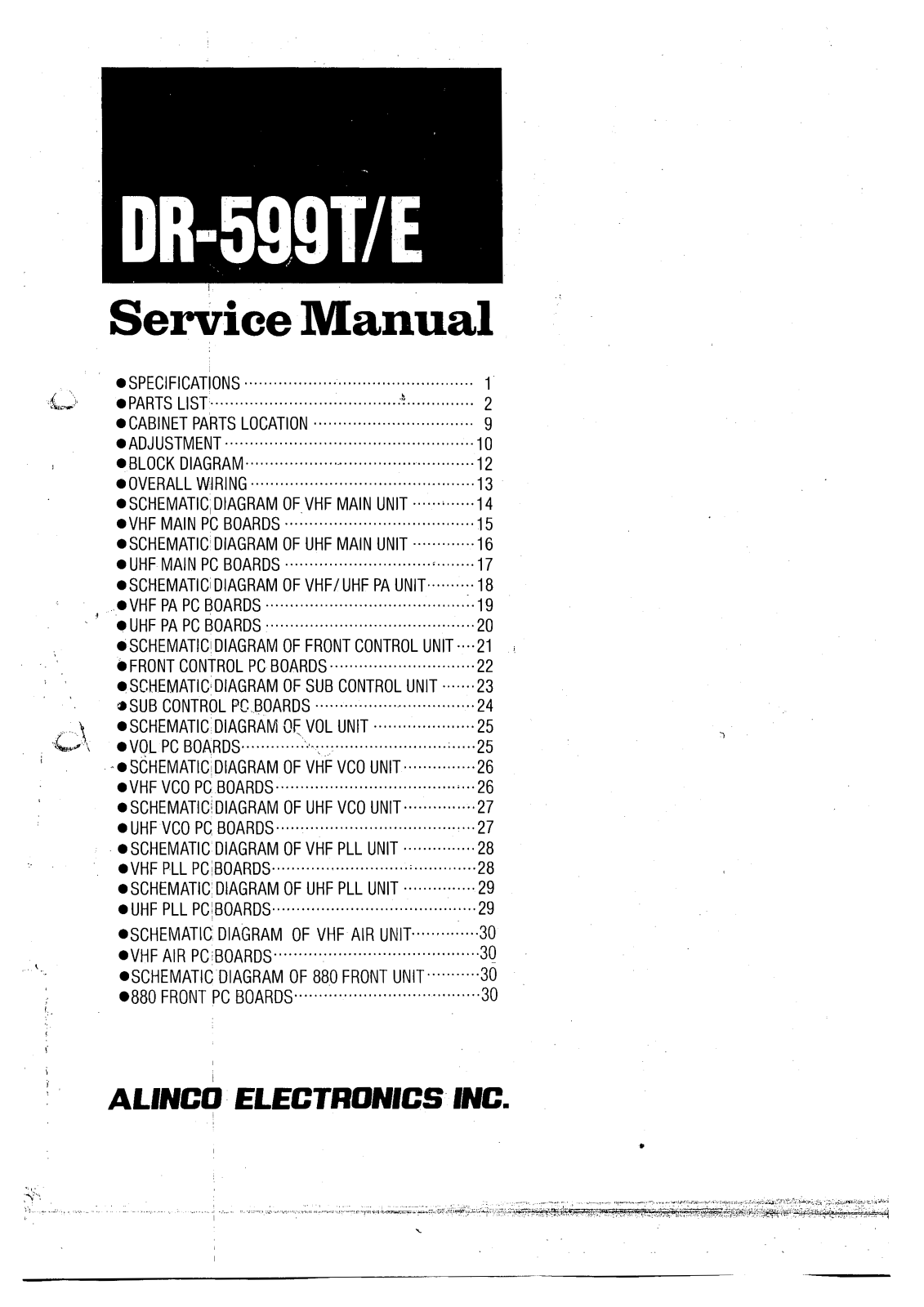 Alinco dr599TE Service Manual