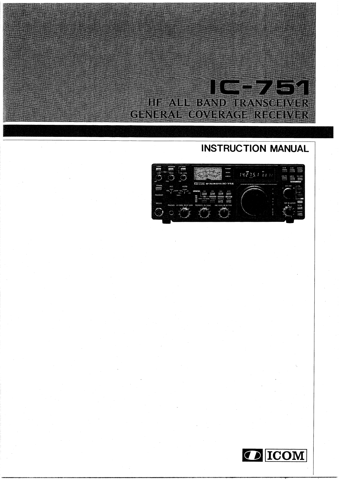 Icom IC-751 User Manual