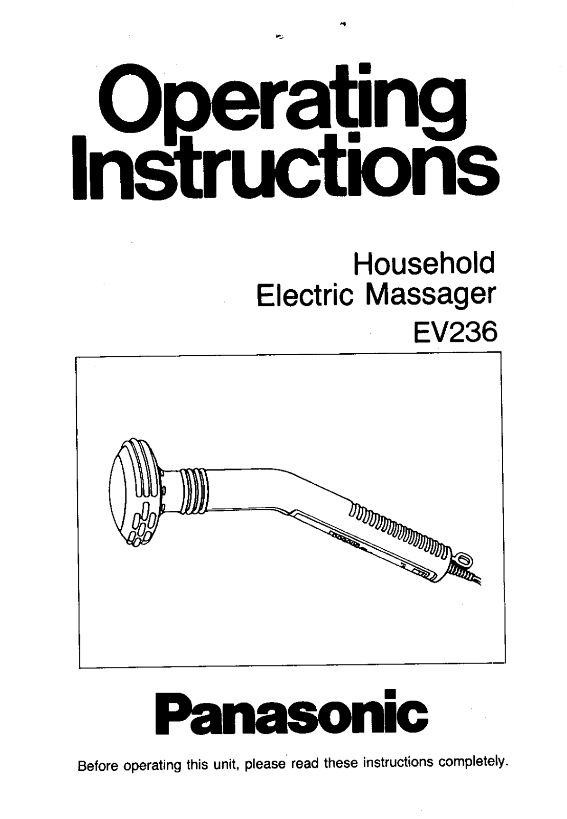 Panasonic ev-236 Operation Manual