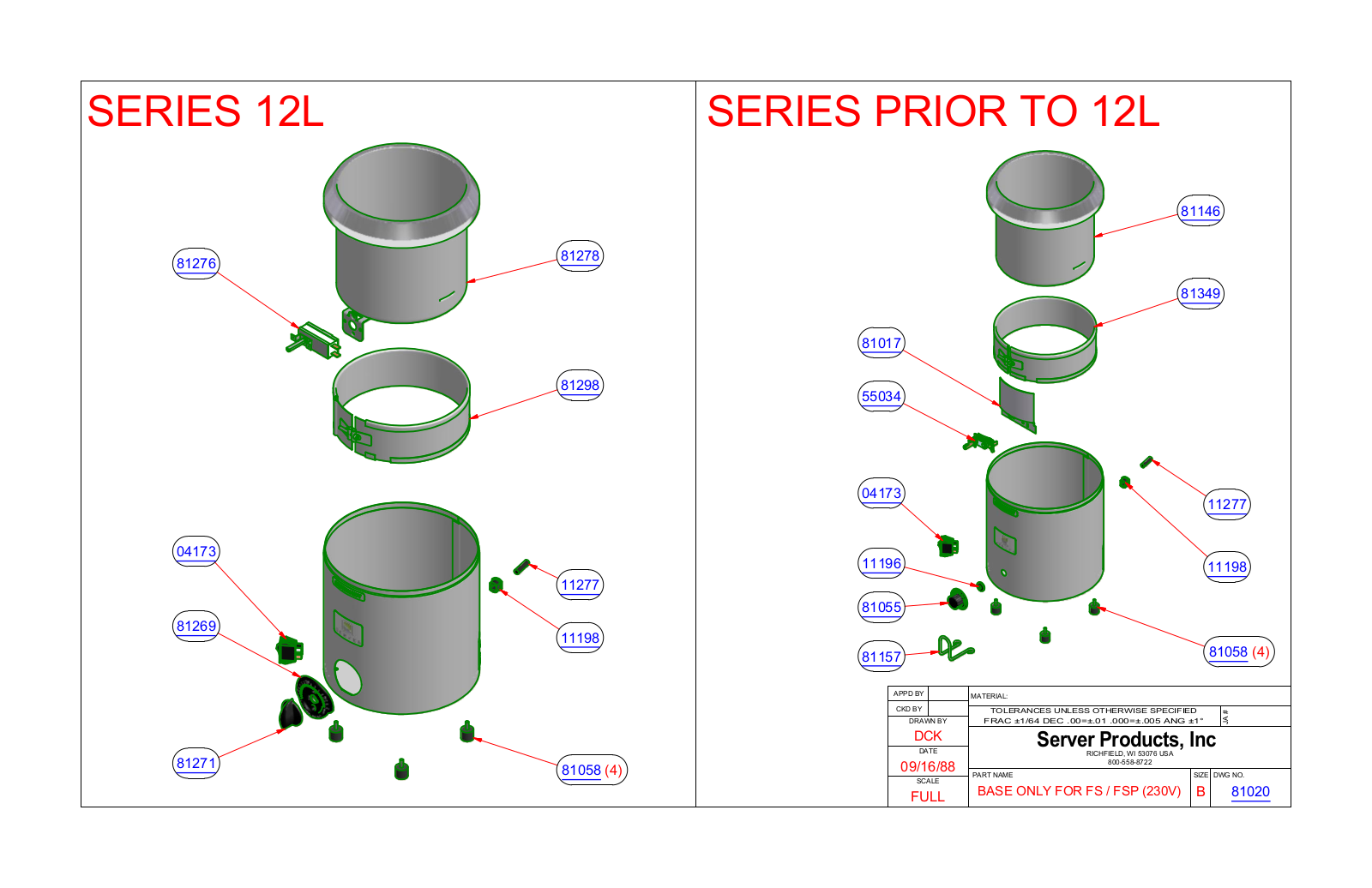 Server 81020 Parts Manual