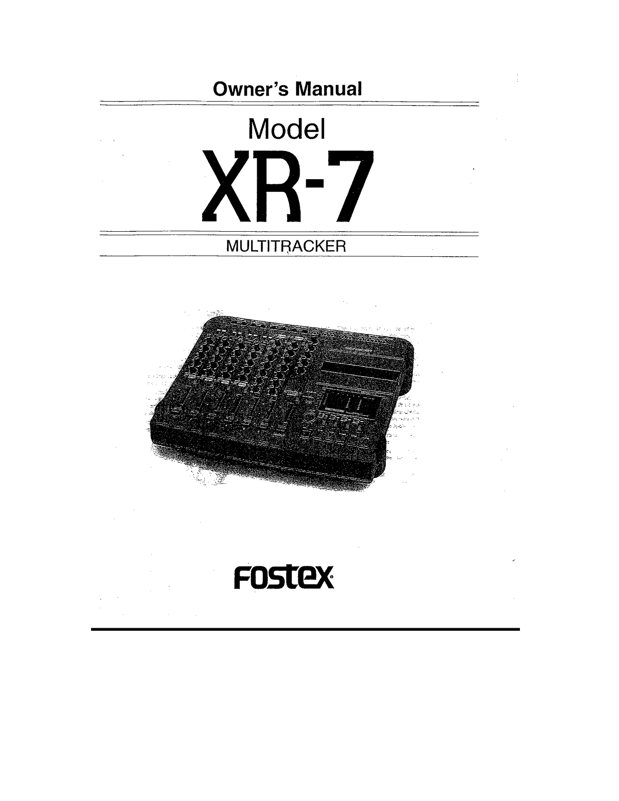 Fostex XR-7 User Manual