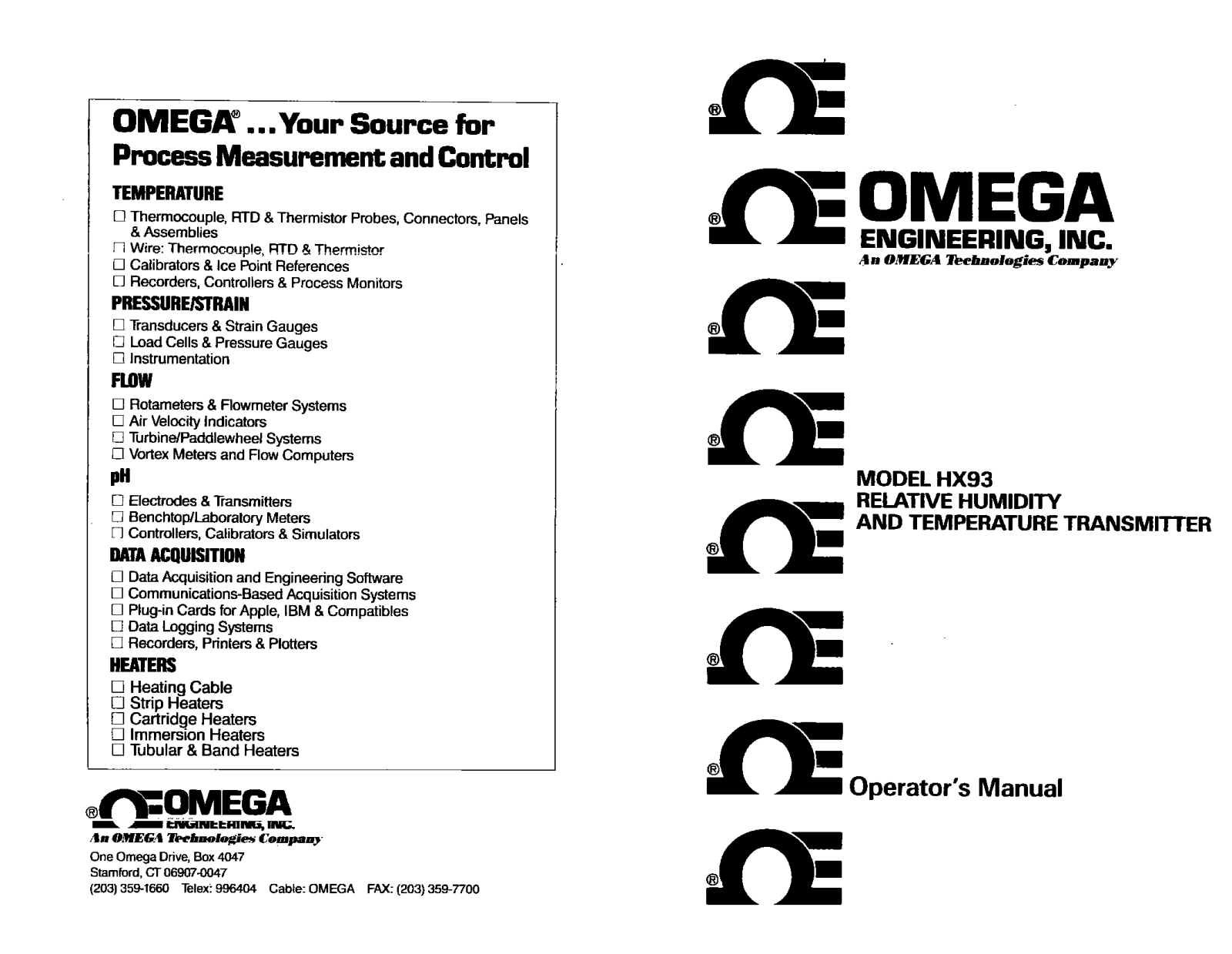 Omega Products HX93 Installation  Manual