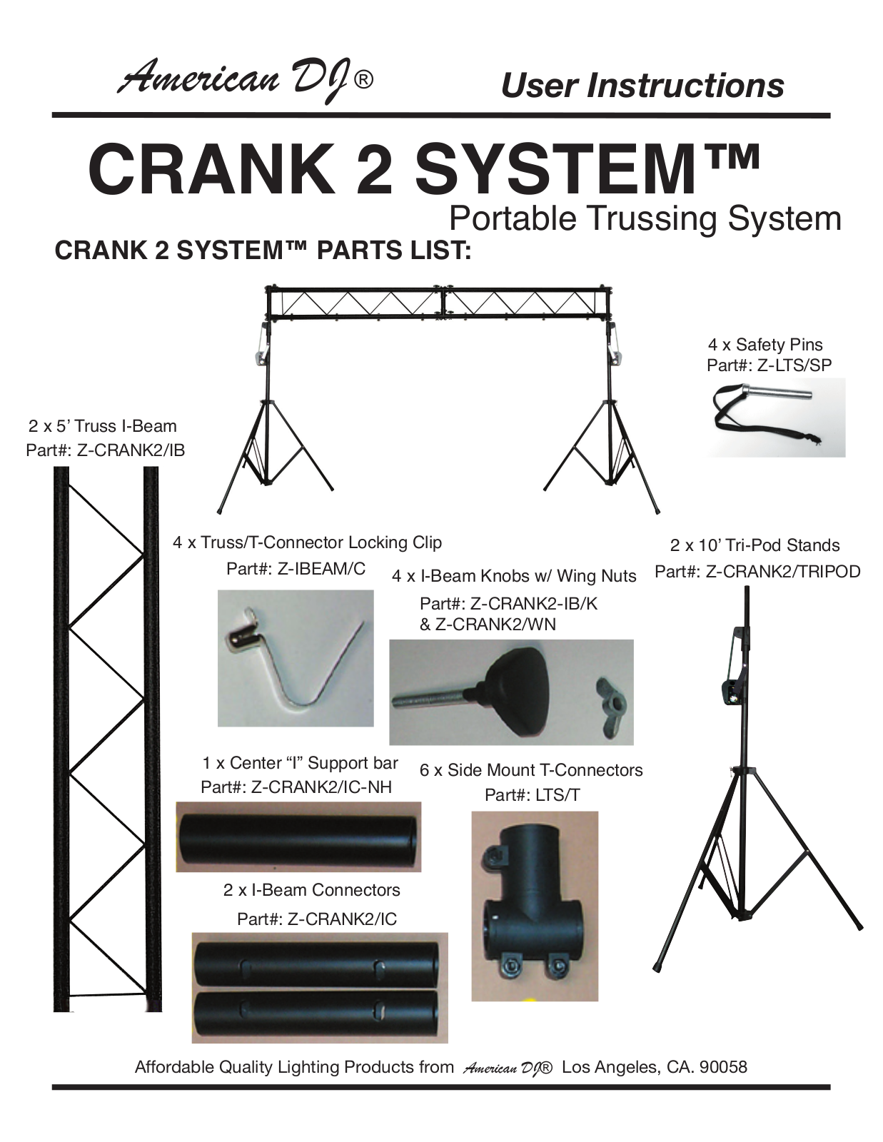 American DJ CRANK 2TB User manual