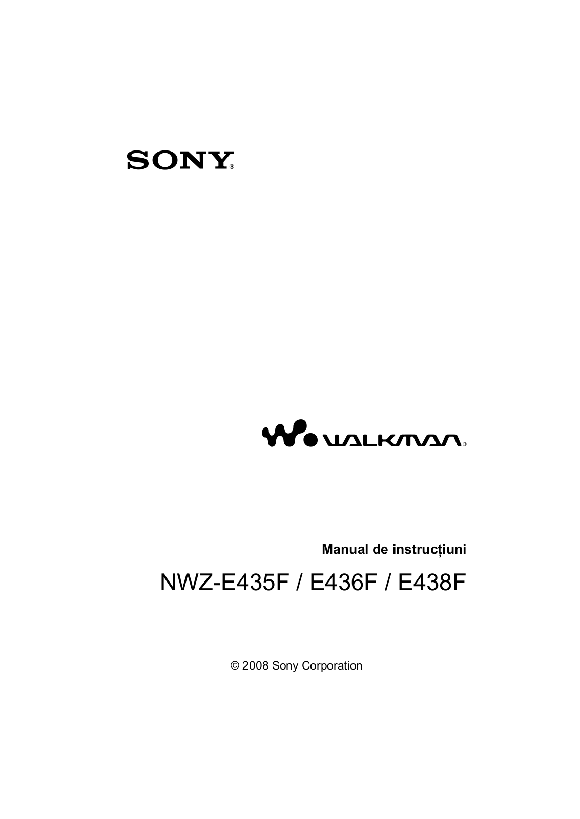 Sony NWZ-E435F, NWZ-E436F, NWZ-E438F User Manual