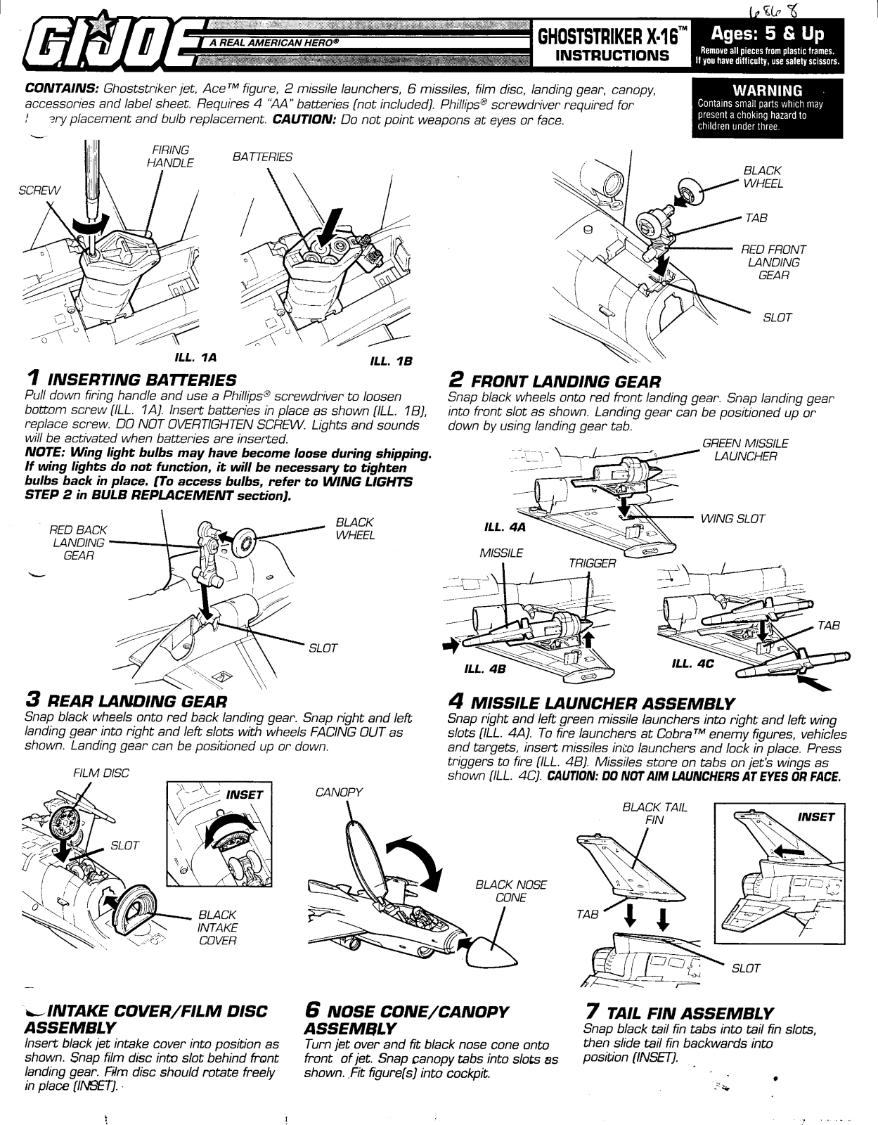 HASBRO GIJoe Ghoststriker X-16 User Manual