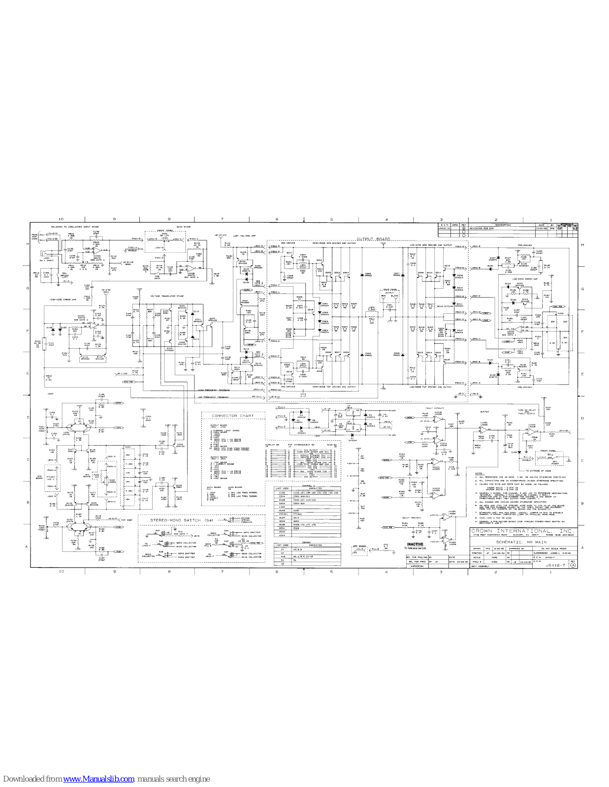 Crown Studio Reference I, Studio Reference II Schematic Diagram