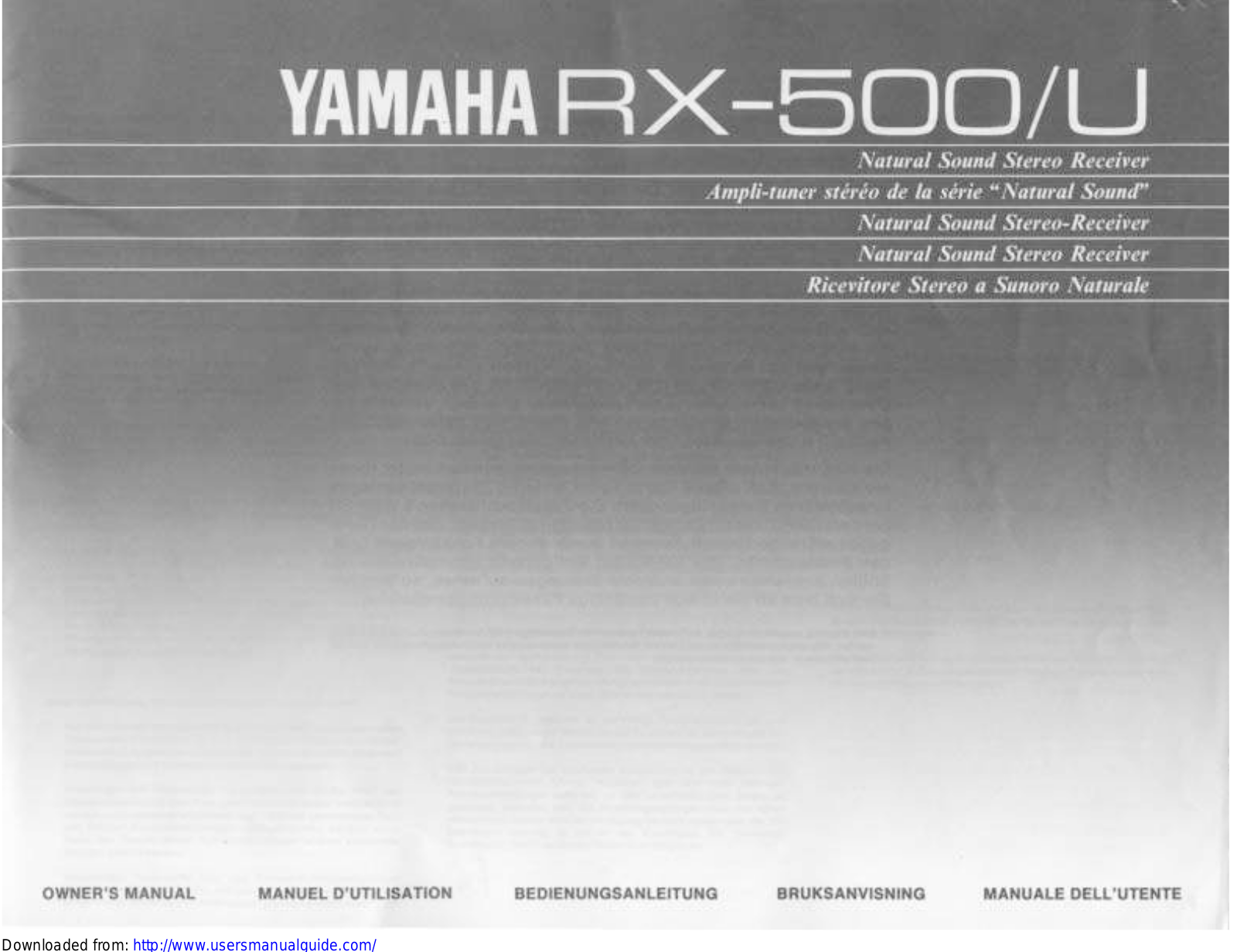 Yamaha Audio RX-500 User Manual