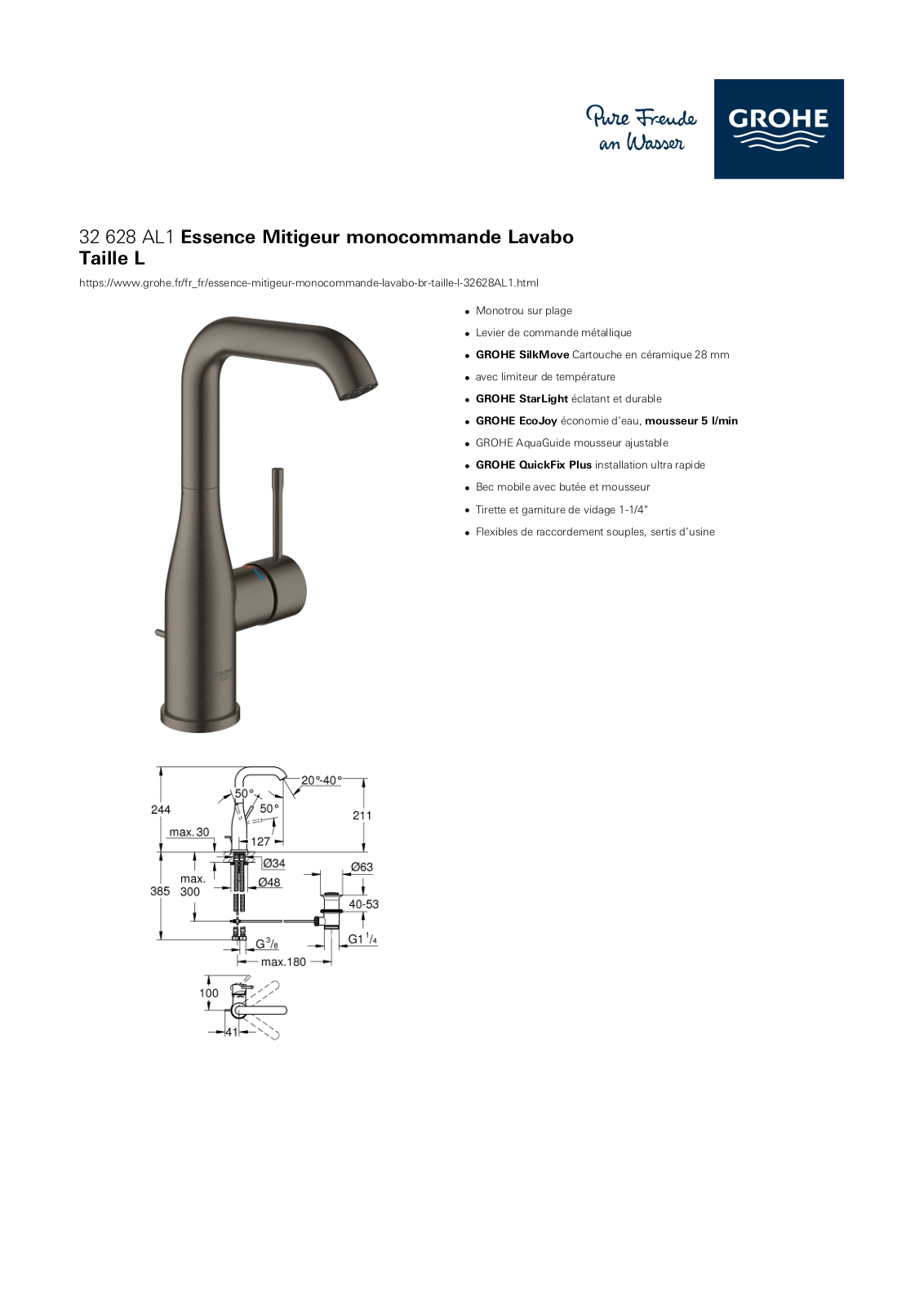 Grohe 32628AL1 Specification - ManualMachine.com
