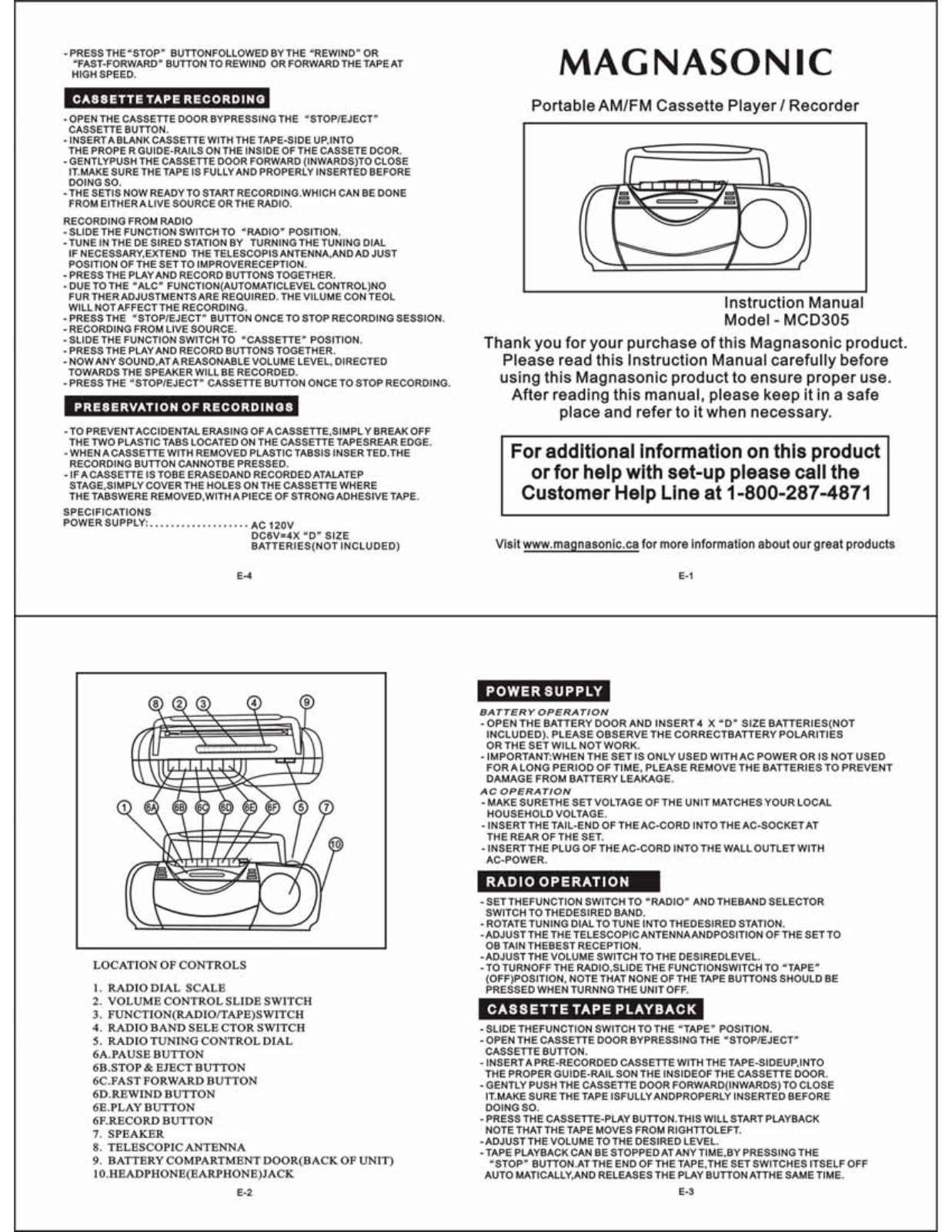 Magnasonic MCD305-2 User Manual