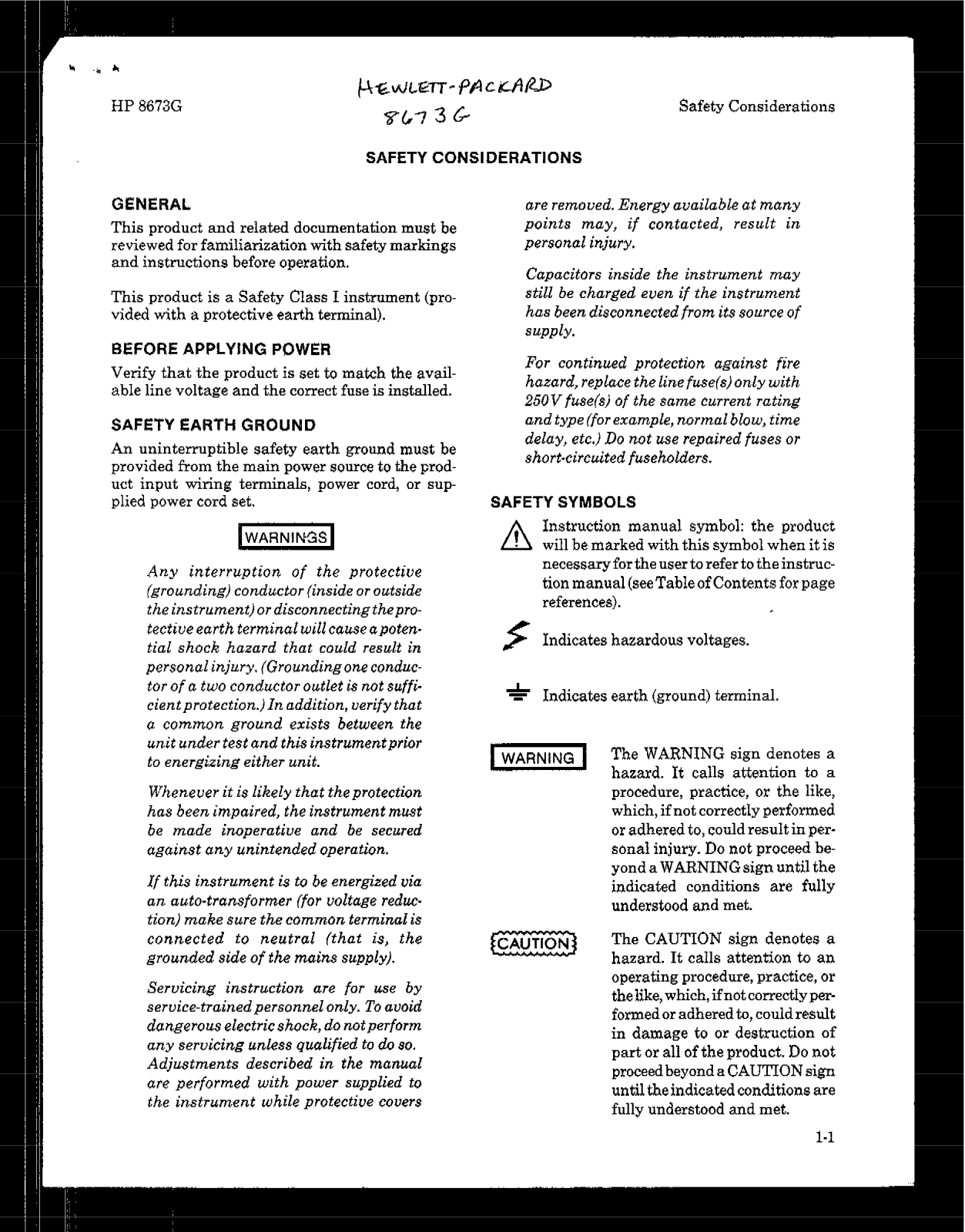 HP (Hewlett-Packard) 8673G User Manual