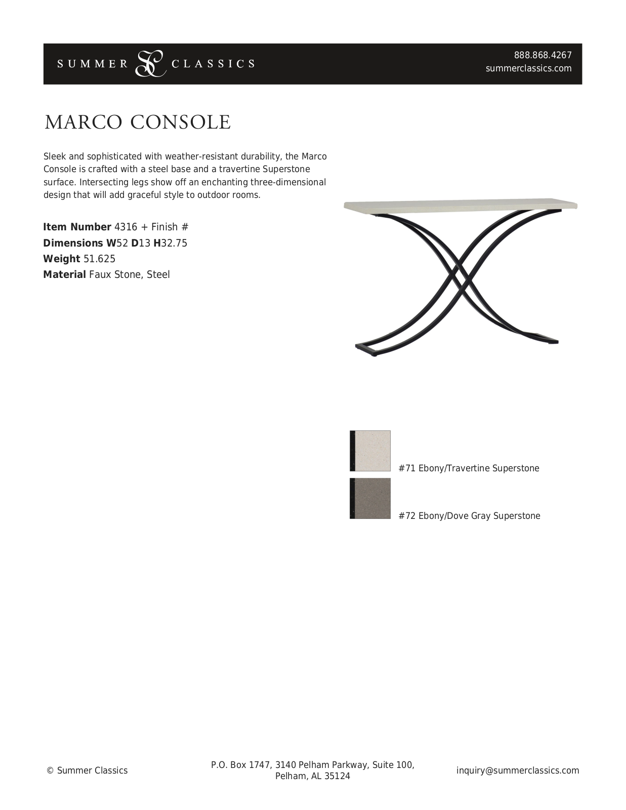 Summer Classics SMCL2331 Specifications - ManualMachine.com