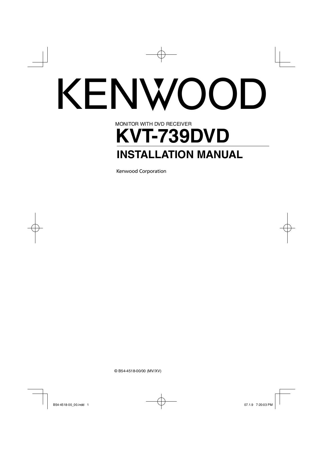 Kenwood KVT-739DVD User Manual