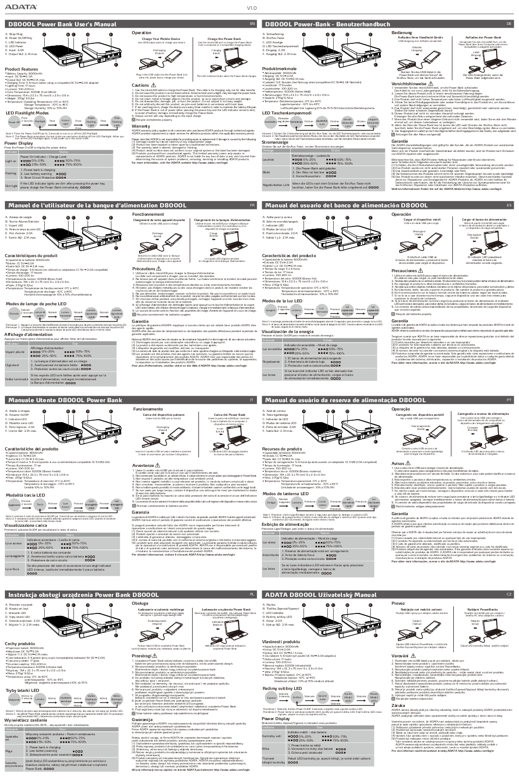 ADATA AD8000L-5V-COR User Manual