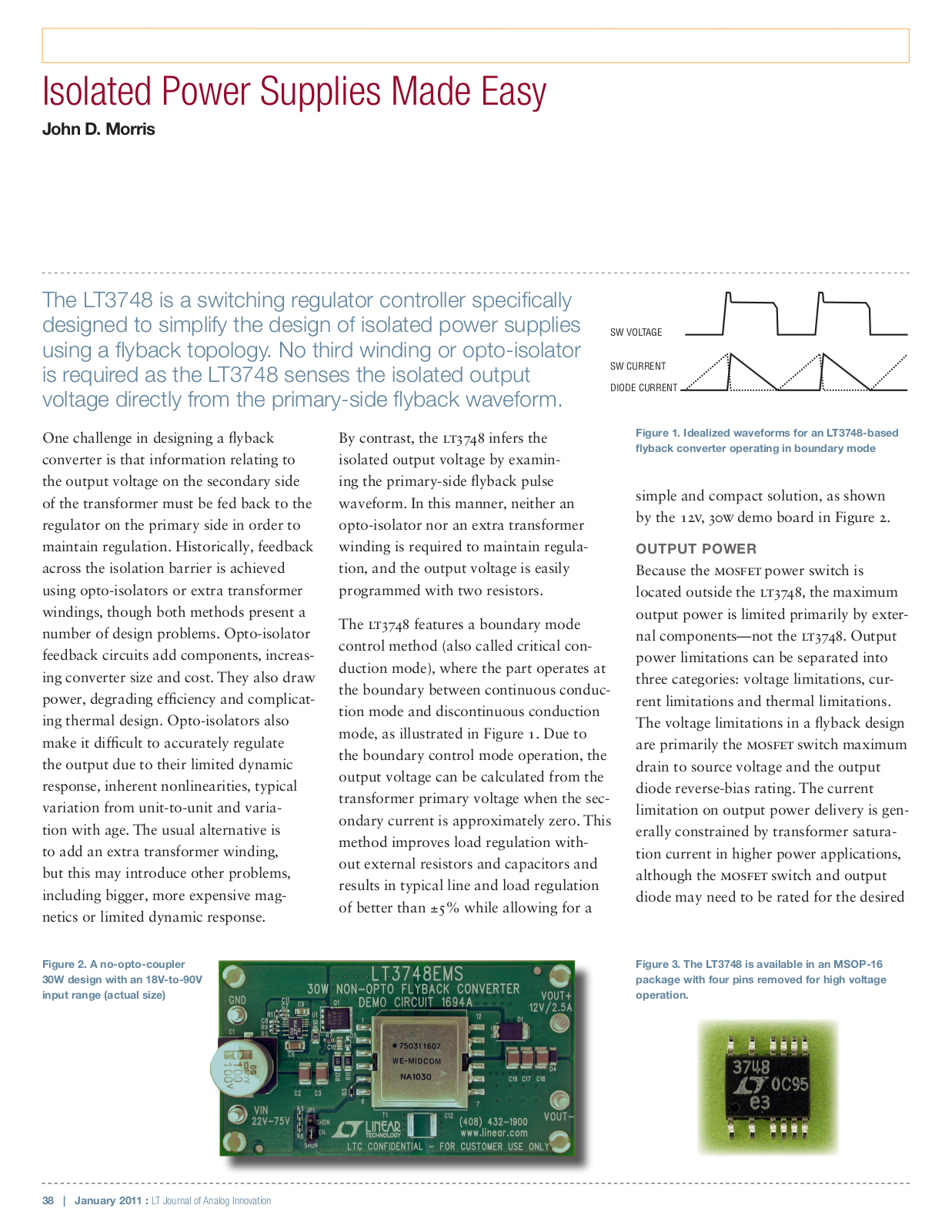 LINEAR TECHNOLOGY LT3748 Technical data