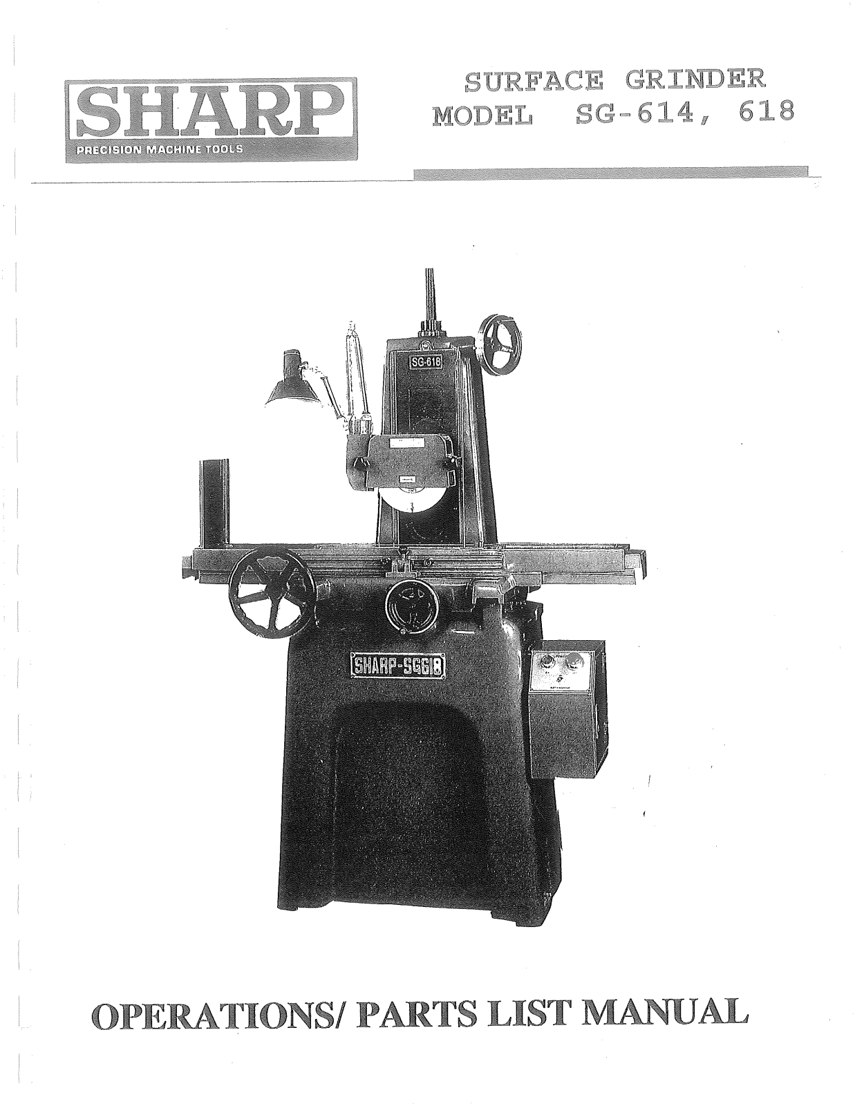 sharp SG618, SG614 Parts List