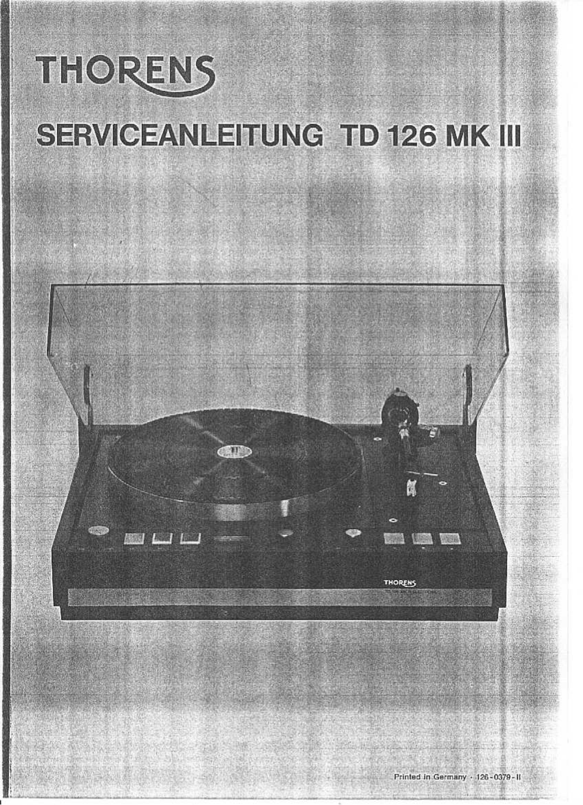 Thorens TD-126 Mk3 Service manual