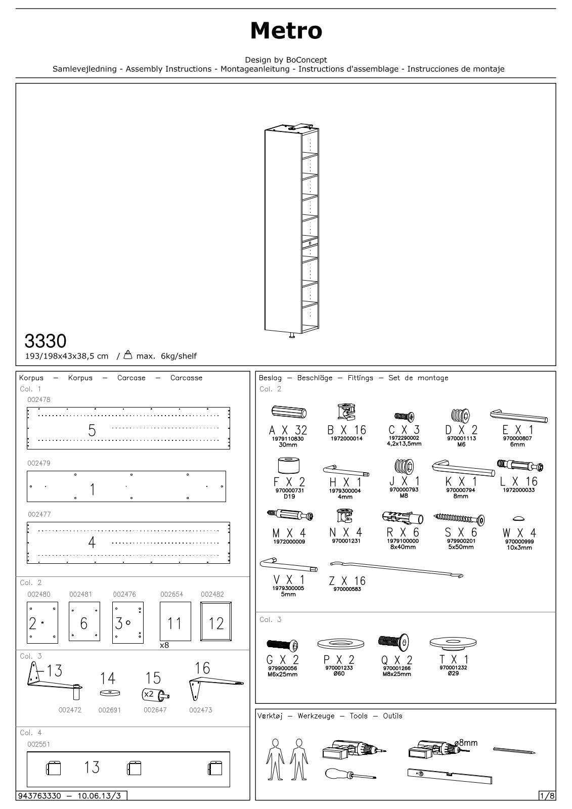 BoConcept 3330 Assembly Instruction