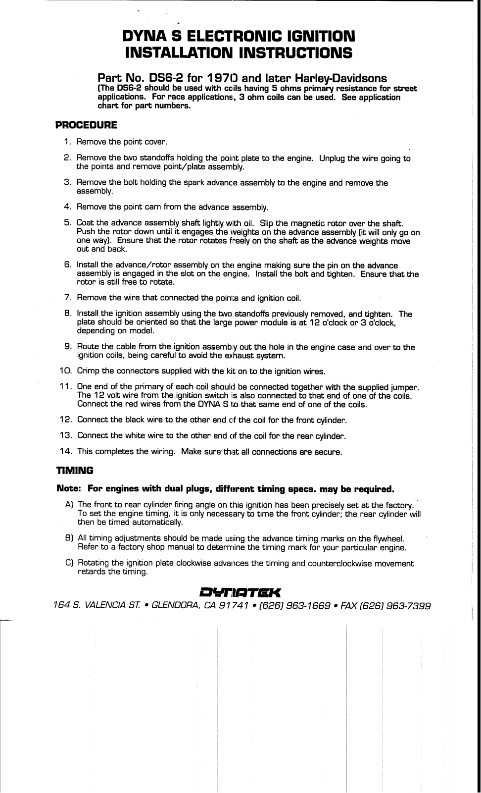 Dynatek DS6-2 User Manual