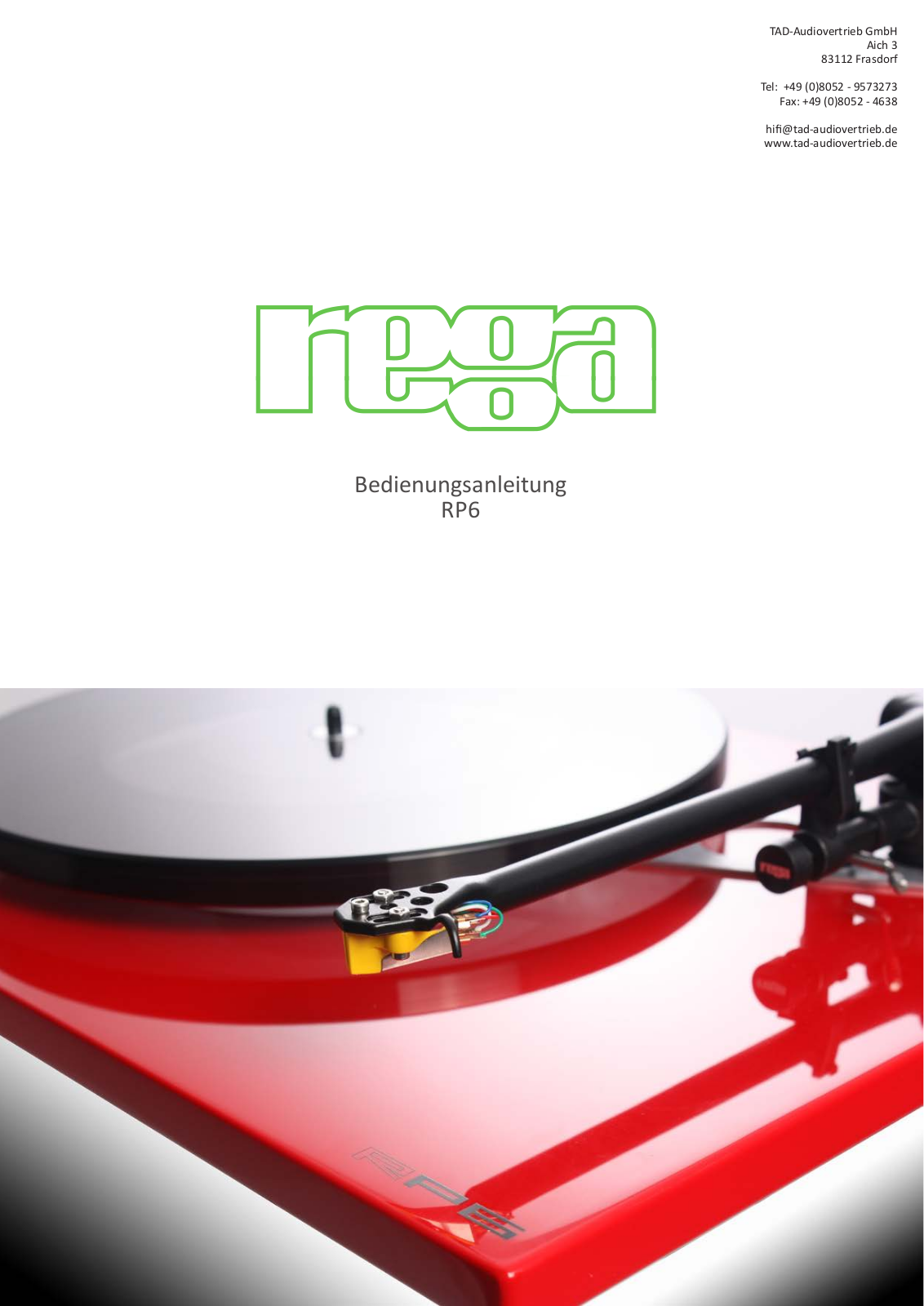 Rega RP6 User Manual