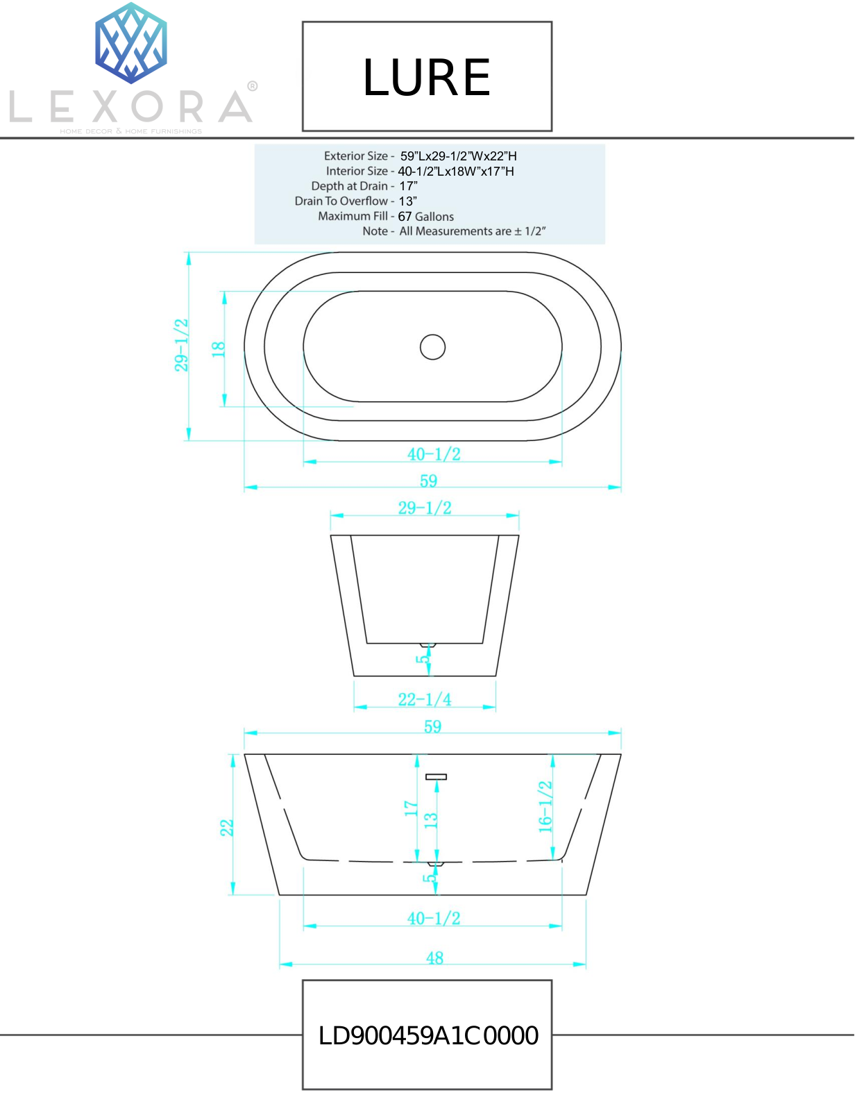 Lexora LD900459A1C0000 Specifications - ManualMachine.com