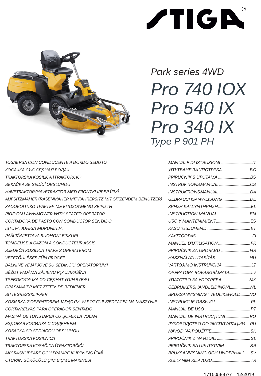 Stiga Pro 740 IOX, Pro 540 IX, Pro 340 IX, P 901 PH Instruction Manual - ManualMachine.com
