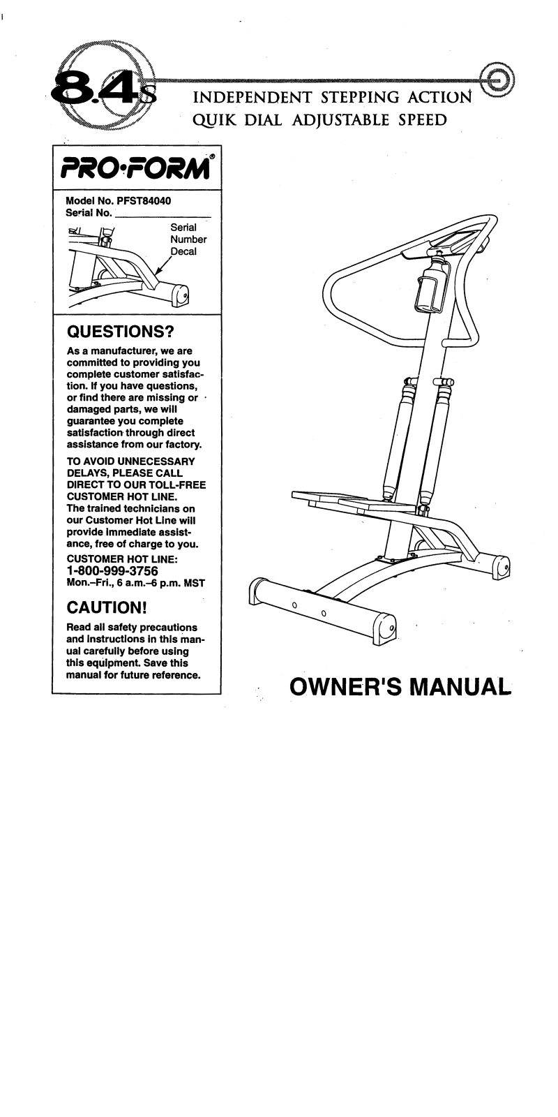 ProForm PFST84040 User Manual